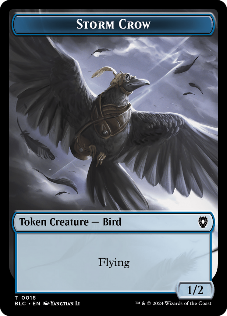 Storm Crow // Bird (003) Double-Sided Token [Bloomburrow Commander Tokens] | Exor Games Summserside