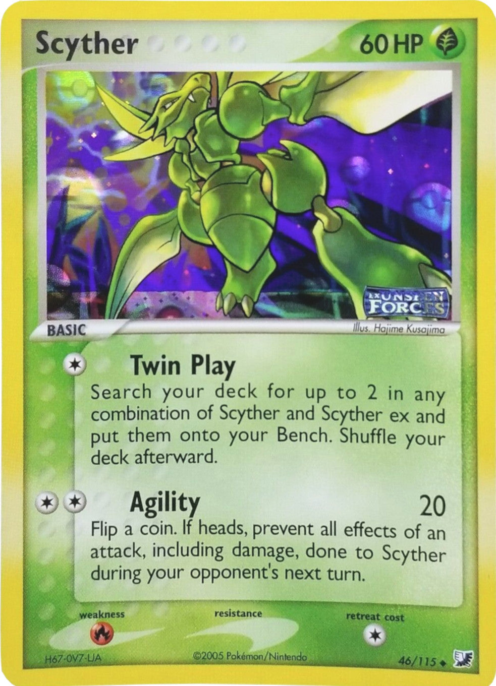 Scyther (46/115) (Stamped) [EX: Unseen Forces] | Exor Games Summserside