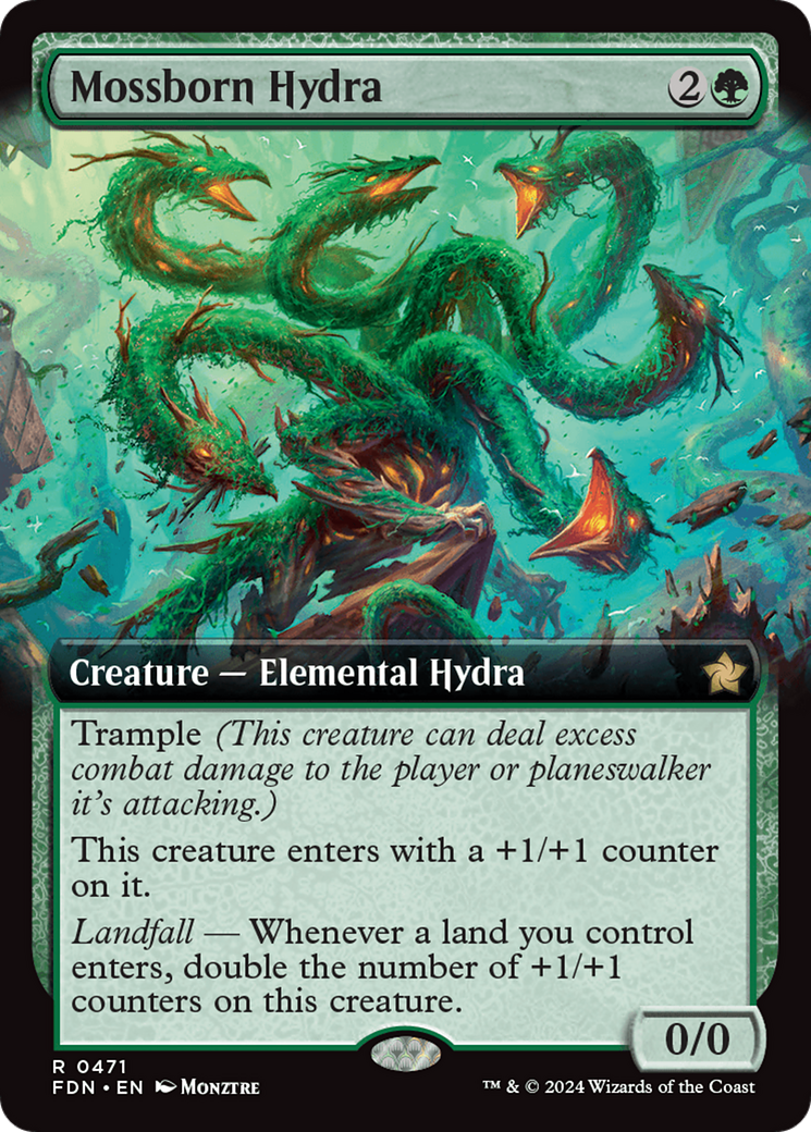 Mossborn Hydra (Extended Art) [Foundations] | Exor Games Summserside