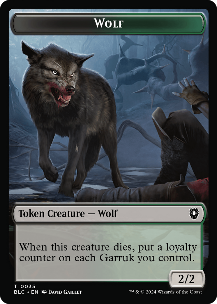 Human Soldier // Wolf (035) Double-Sided Token [Bloomburrow Commander Tokens] | Exor Games Summserside