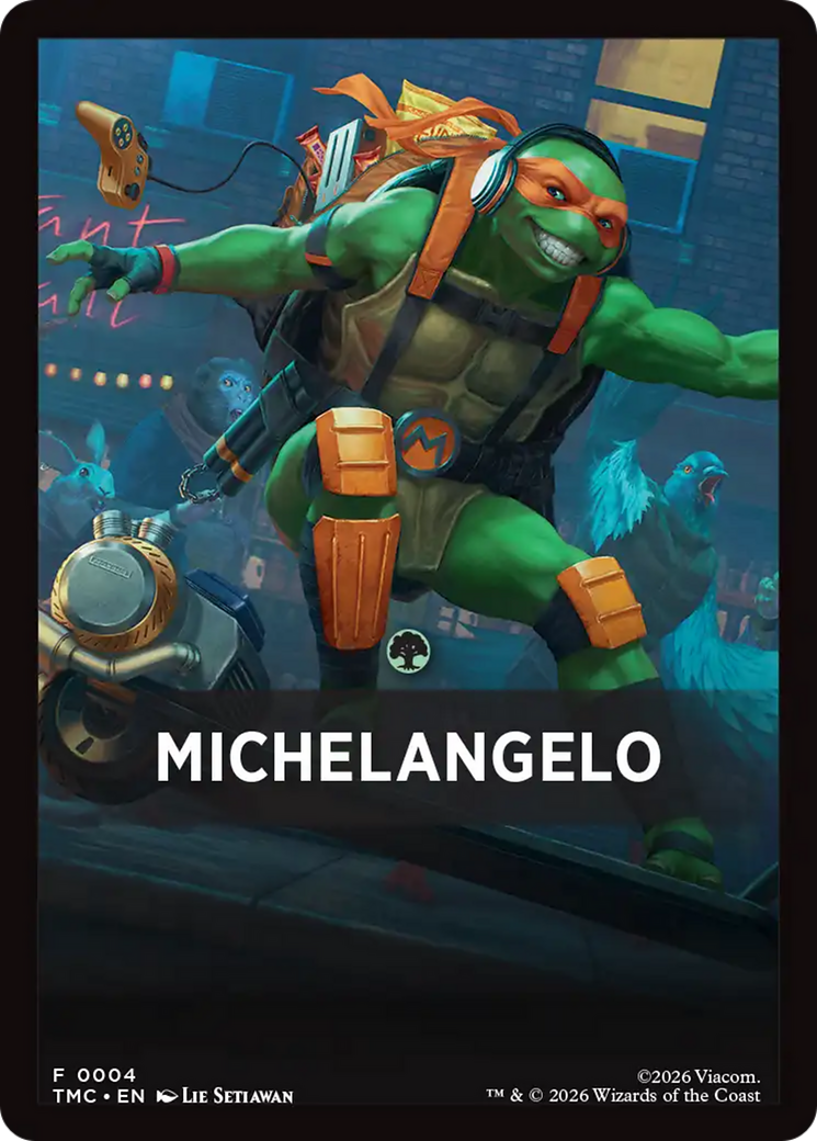 Michelangelo Theme Card [Teenage Mutant Ninja Turtles Commander Tokens] | Exor Games Summserside