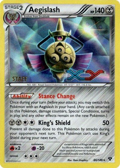 Aegislash (86/146) (Staff Prerelease Promo) [XY: Black Star Promos] | Exor Games Summserside