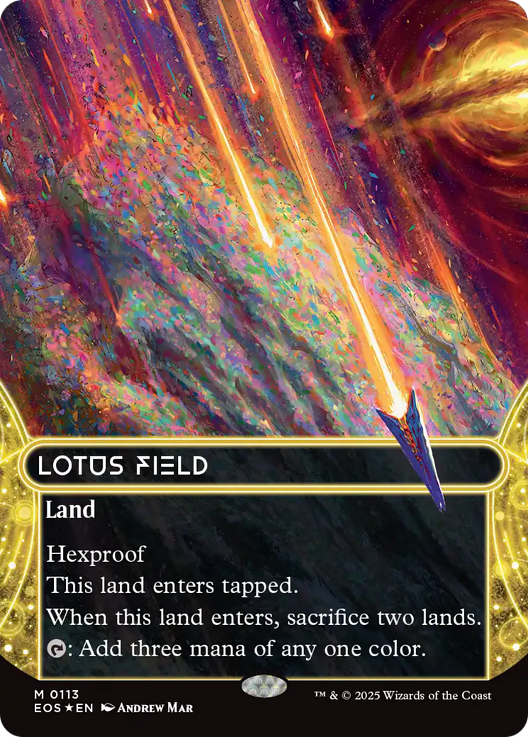 Lotus Field (0113) (Borderless) (Galaxy Foil) [Edge of Eternities: Stellar Sights] | Exor Games Summserside