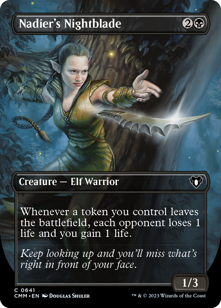 Nadier's Nightblade (Borderless Alternate Art) [Commander Masters] | Exor Games Summserside