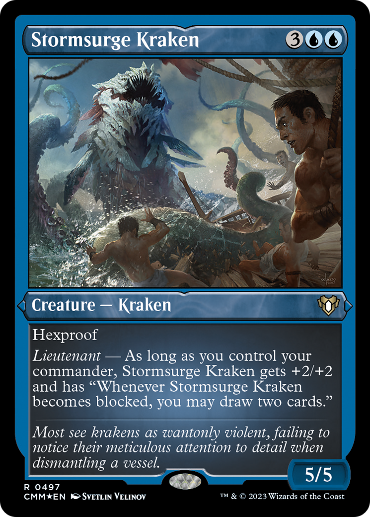 Stormsurge Kraken (Foil Etched) [Commander Masters] | Exor Games Summserside