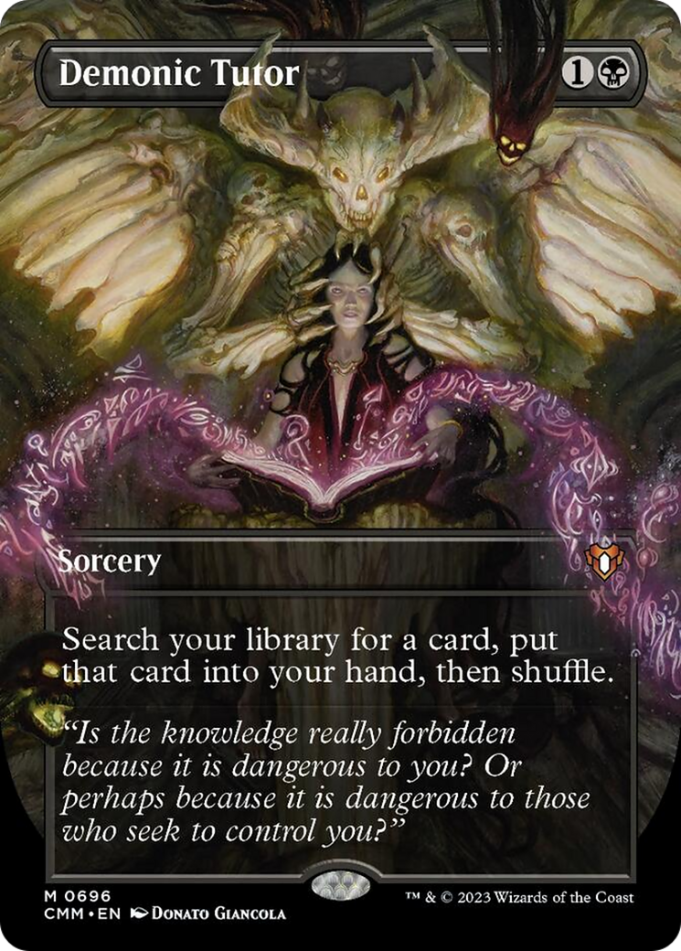 Demonic Tutor (Borderless Alternate Art) [Commander Masters] | Exor Games Summserside