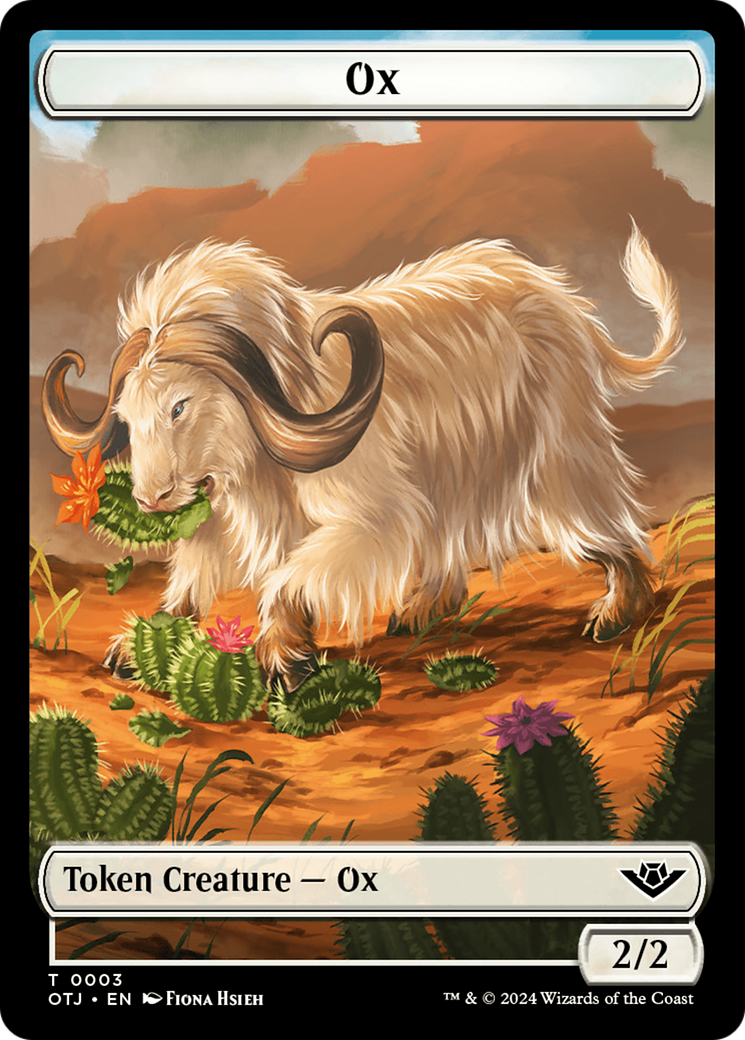 Mercenary // Ox Double-Sided Token [Outlaws of Thunder Junction Tokens] | Exor Games Summserside