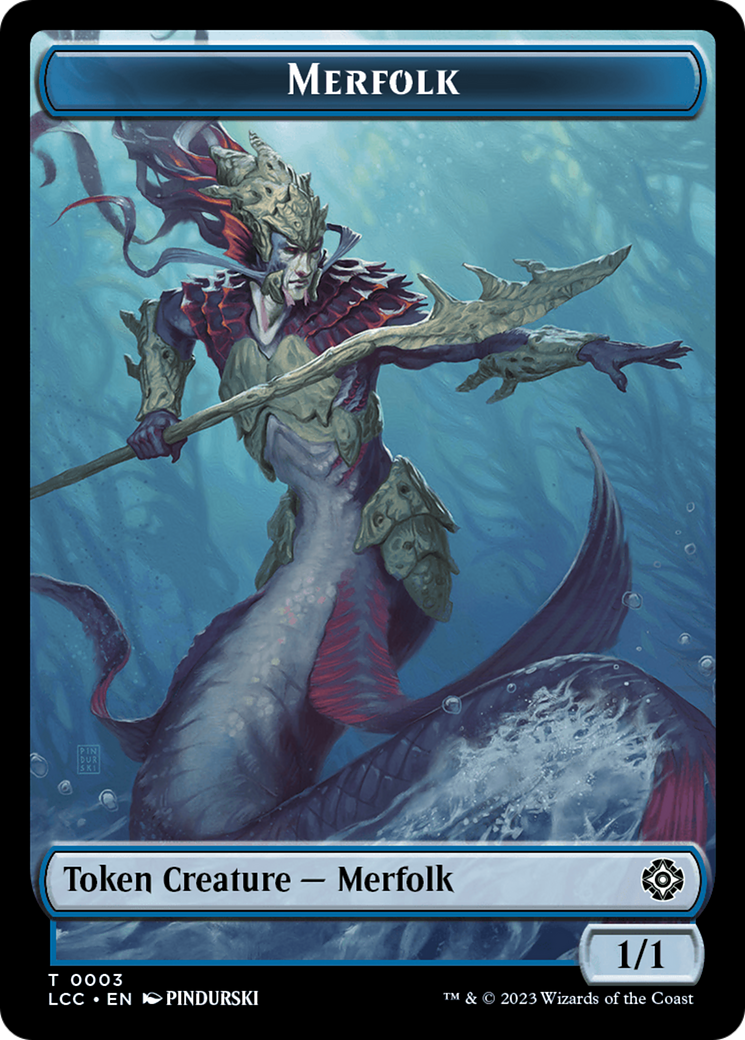 Frog Lizard // Merfolk (0003) Double-Sided Token [The Lost Caverns of Ixalan Commander Tokens] | Exor Games Summserside