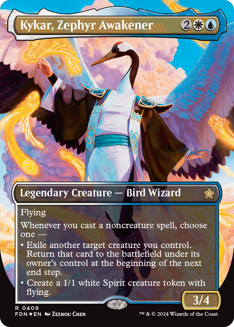 Kykar, Zephyr Awakener (Borderless) (Mana Foil) [Foundations] | Exor Games Summserside