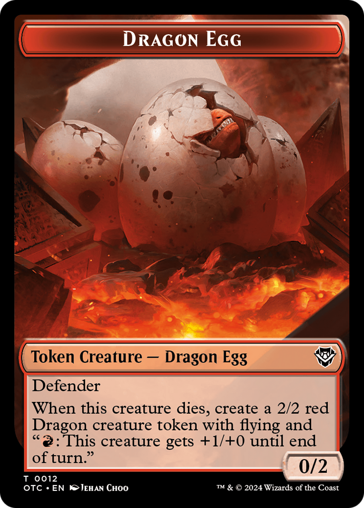 Dragon Egg // Dragon Double-Sided Token [Outlaws of Thunder Junction Commander Tokens] | Exor Games Summserside