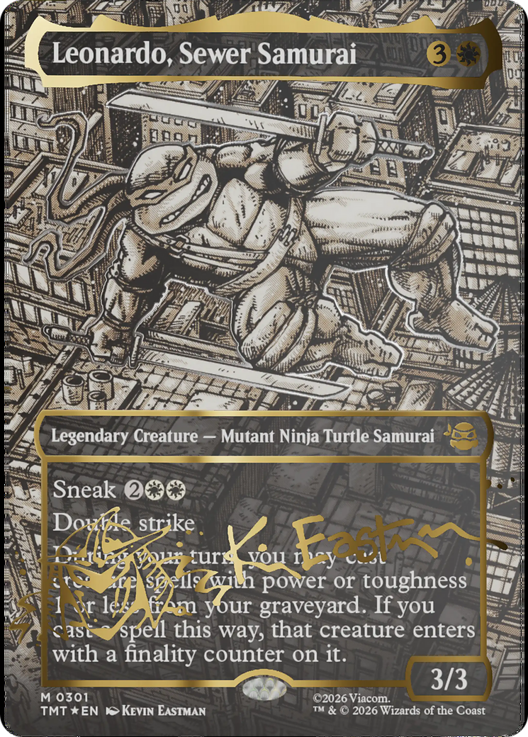 Leonardo, Sewer Samurai (Borderless) (Gold-Stamped Signature) [Teenage Mutant Ninja Turtles] | Exor Games Summserside