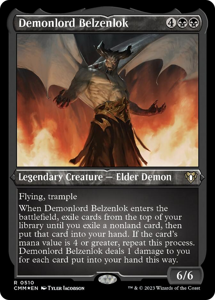 Demonlord Belzenlok (Foil Etched) [Commander Masters] | Exor Games Summserside