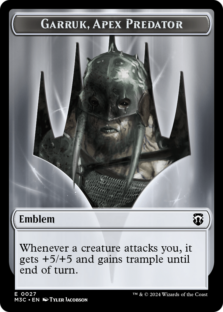 Garruk, Apex Predator Emblem // Saproling Double-Sided Token [Modern Horizons 3 Commander Tokens] | Exor Games Summserside