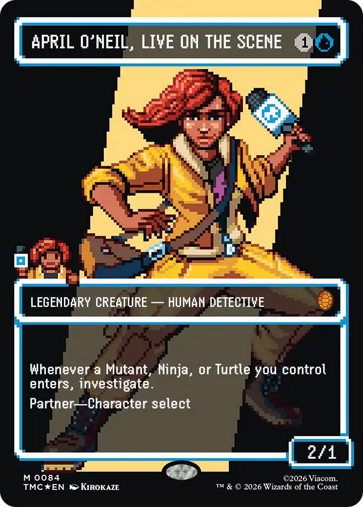 April O'Neil, Live on the Scene (Borderless) (Surge Foil) [Teenage Mutant Ninja Turtles Commander] | Exor Games Summserside