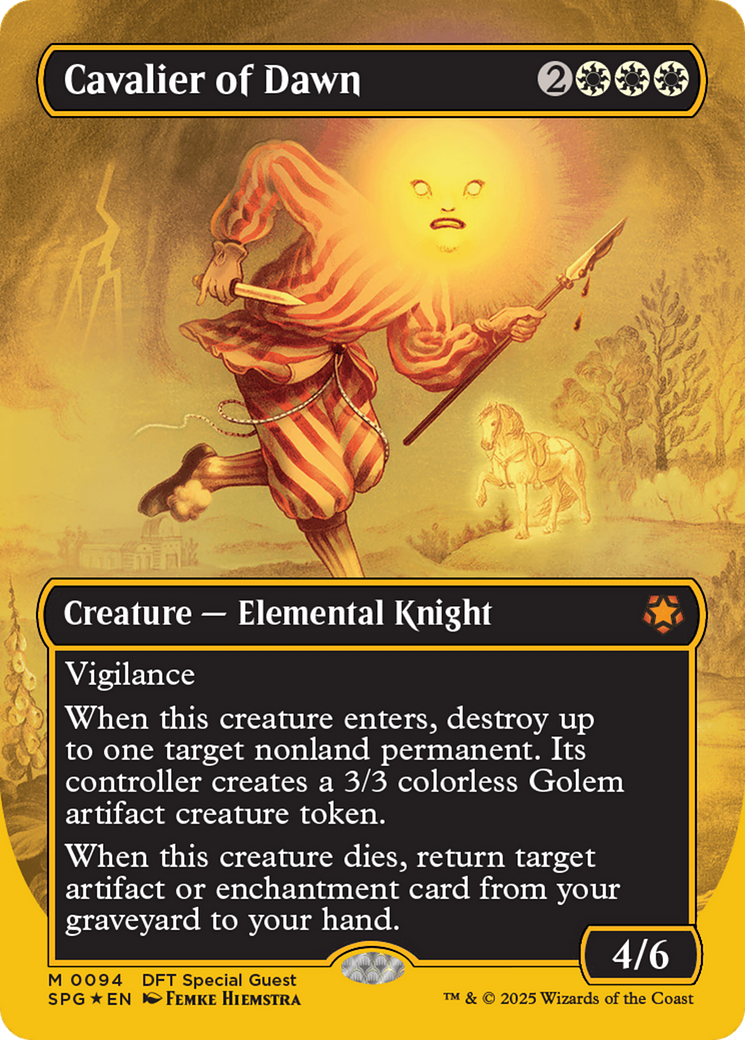 Cavalier of Dawn (Borderless) (First-Place Foil) [Aetherdrift Special Guests] | Exor Games Summserside