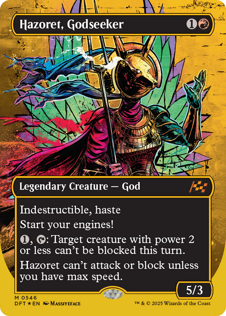 Hazoret, Godseeker (Borderless) (First-Place Foil) [Aetherdrift] | Exor Games Summserside