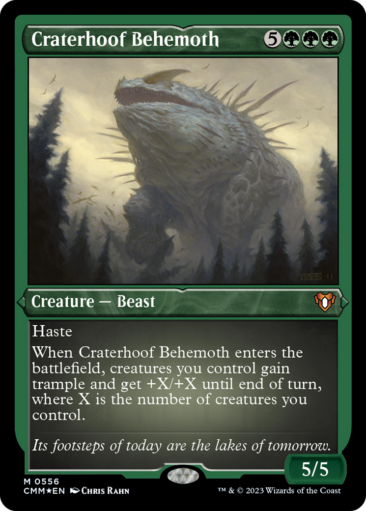 Craterhoof Behemoth (Foil Etched) [Commander Masters] | Exor Games Summserside