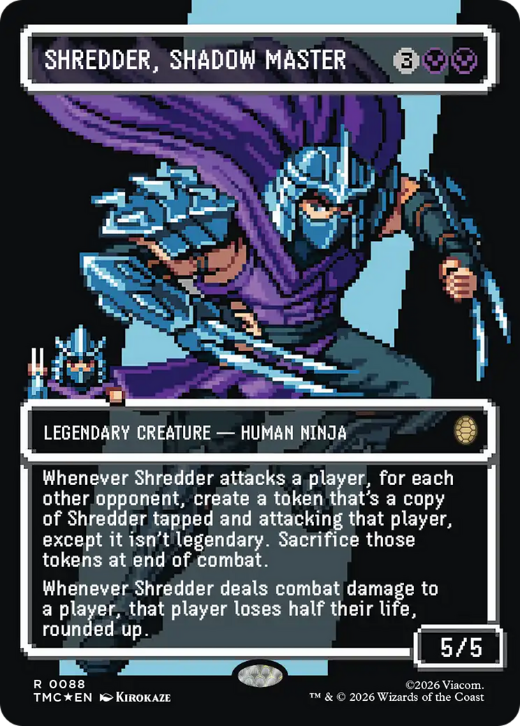 Shredder, Shadow Master (Borderless) (Surge Foil) [Teenage Mutant Ninja Turtles Commander] | Exor Games Summserside