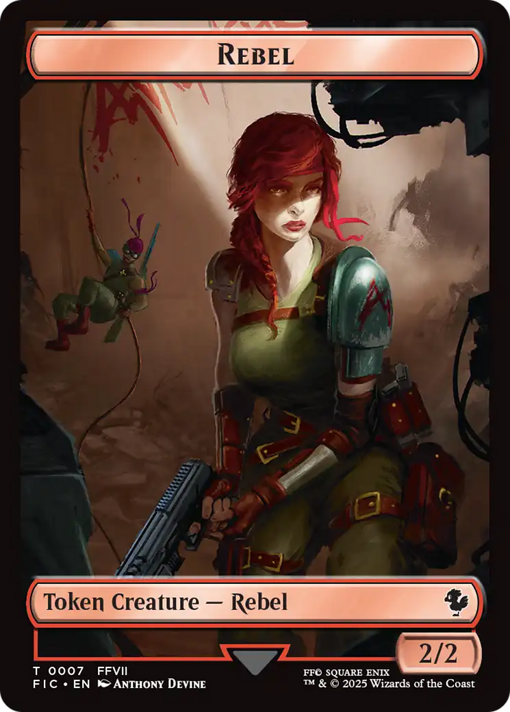 Soldier // Rebel Double-Sided Token (Surge Foil) [FINAL FANTASY Commander Tokens] | Exor Games Summserside