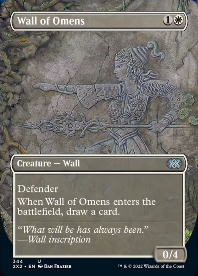 Wall of Omens (Borderless Alternate Art) [Double Masters 2022] | Exor Games Summserside