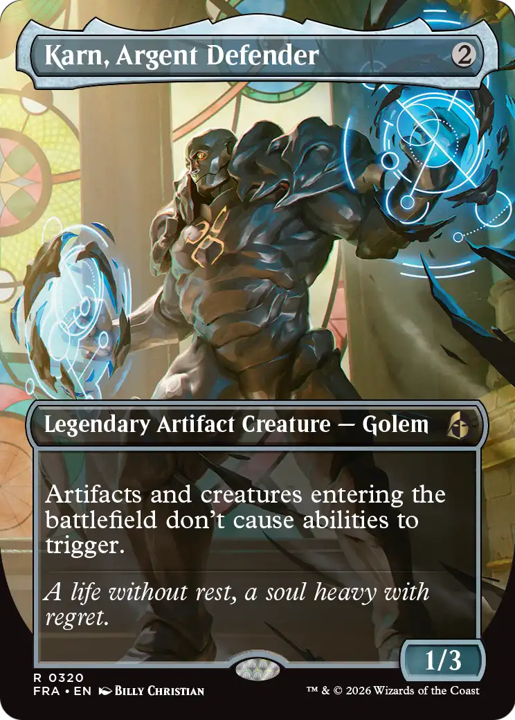 Karn, Argent Defender (Borderless) [Reality Fracture] | Exor Games Summserside