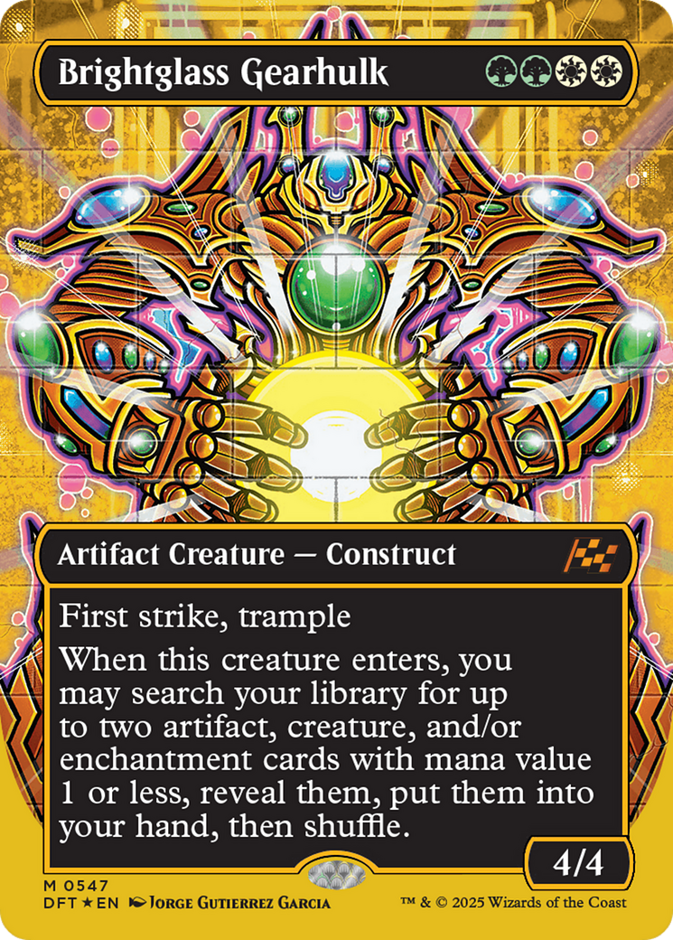 Brightglass Gearhulk (Borderless) (First-Place Foil) [Aetherdrift] | Exor Games Summserside