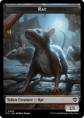 Rat // Blood Double-Sided Token [Outlaws of Thunder Junction Commander Tokens] | Exor Games Summserside