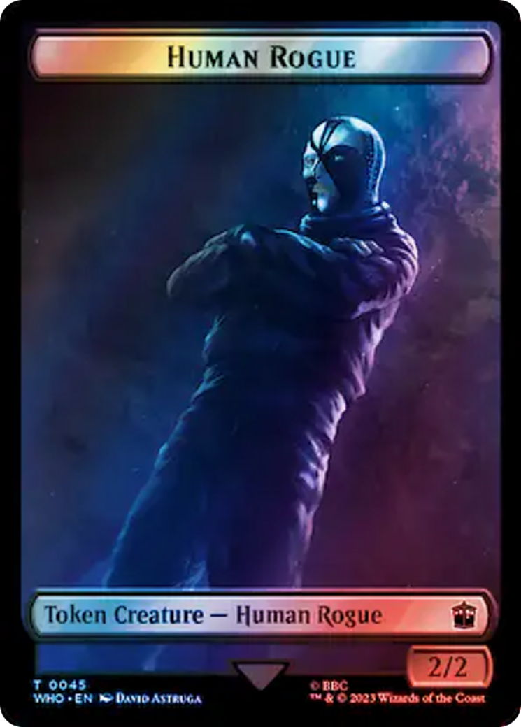 Human Rogue // Dinosaur Double-Sided Token (Surge Foil) [Doctor Who Tokens] | Exor Games Summserside