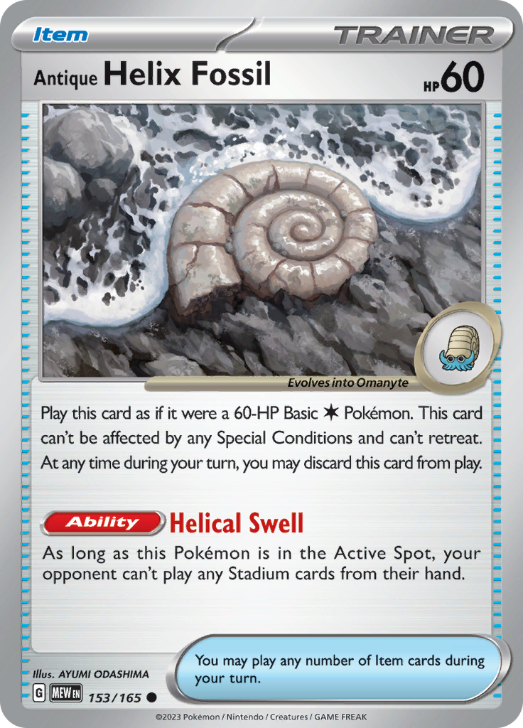 Antique Helix Fossil (153/165) [Scarlet & Violet: 151] | Exor Games Summserside