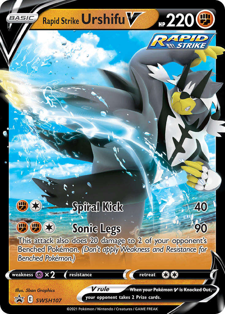 Rapid Strike Urshifu V (SWSH107) (Jumbo Card) [Sword & Shield: Black Star Promos] | Exor Games Summserside