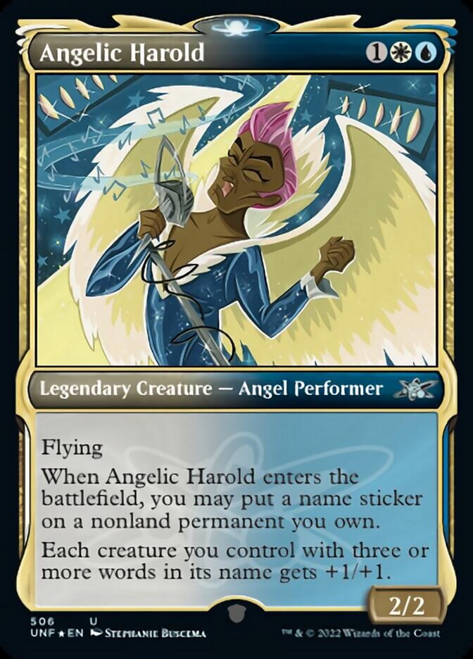 Angelic Harold (Showcase) (Galaxy Foil) [Unfinity] | Exor Games Summserside