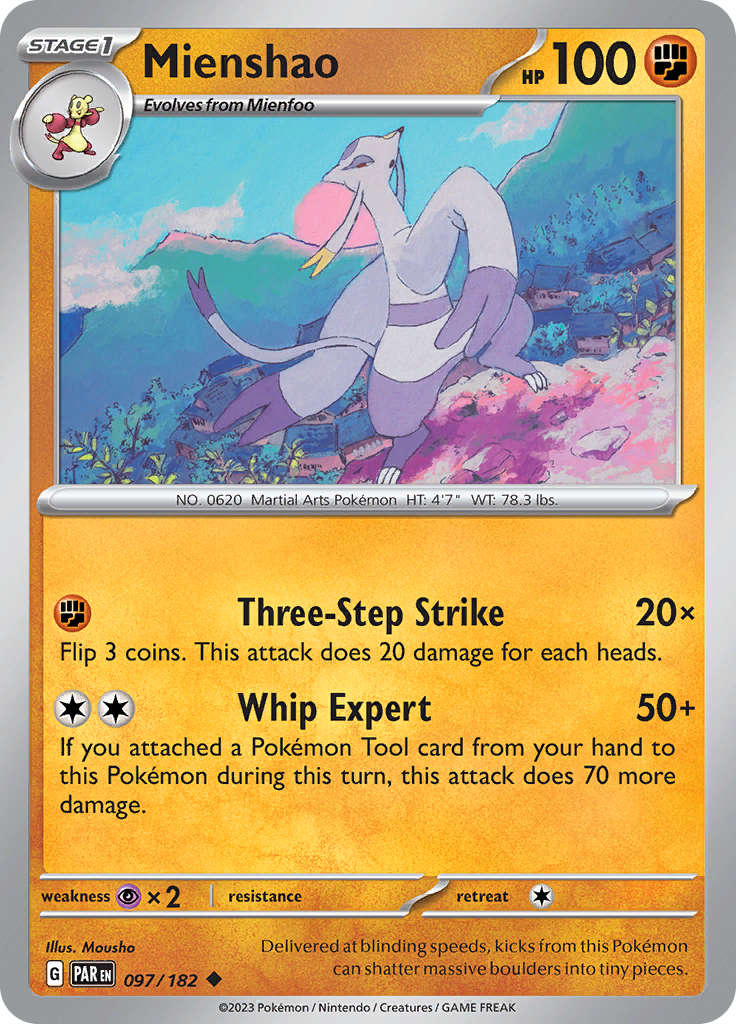 Mienshao (097/182) [Scarlet & Violet: Paradox Rift] | Exor Games Summserside