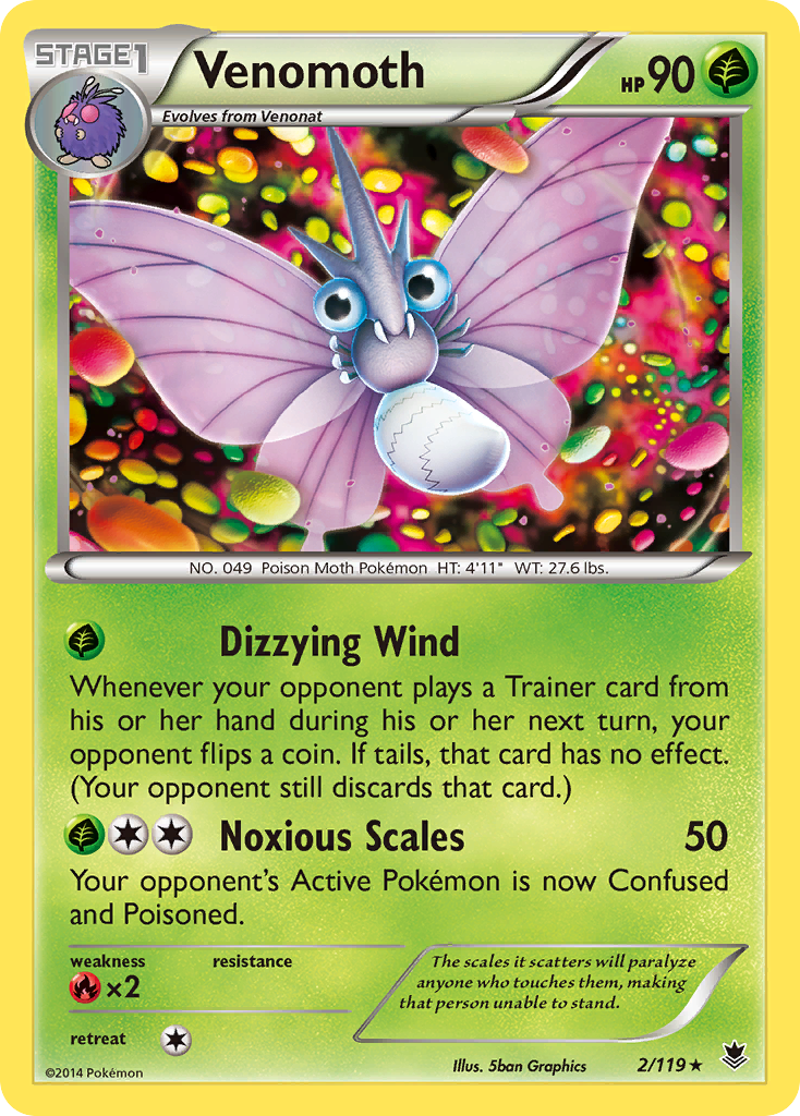 Venomoth (2/119) [XY: Phantom Forces] | Exor Games Summserside