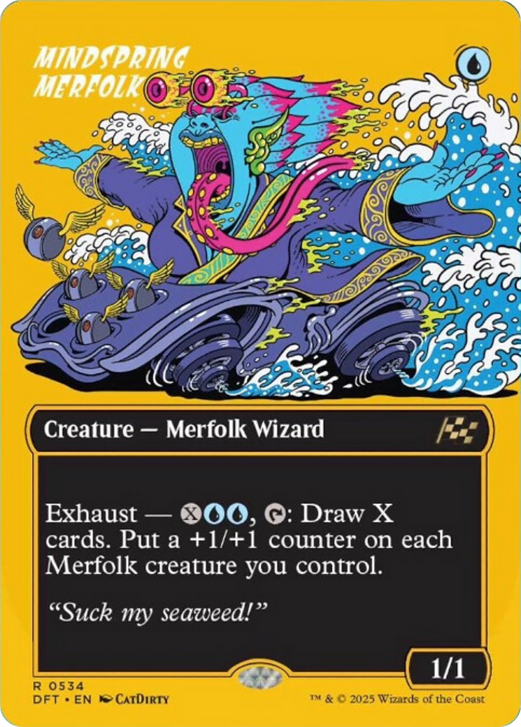 Mindspring Merfolk (Borderless) (First-Place Foil) [Aetherdrift] | Exor Games Summserside