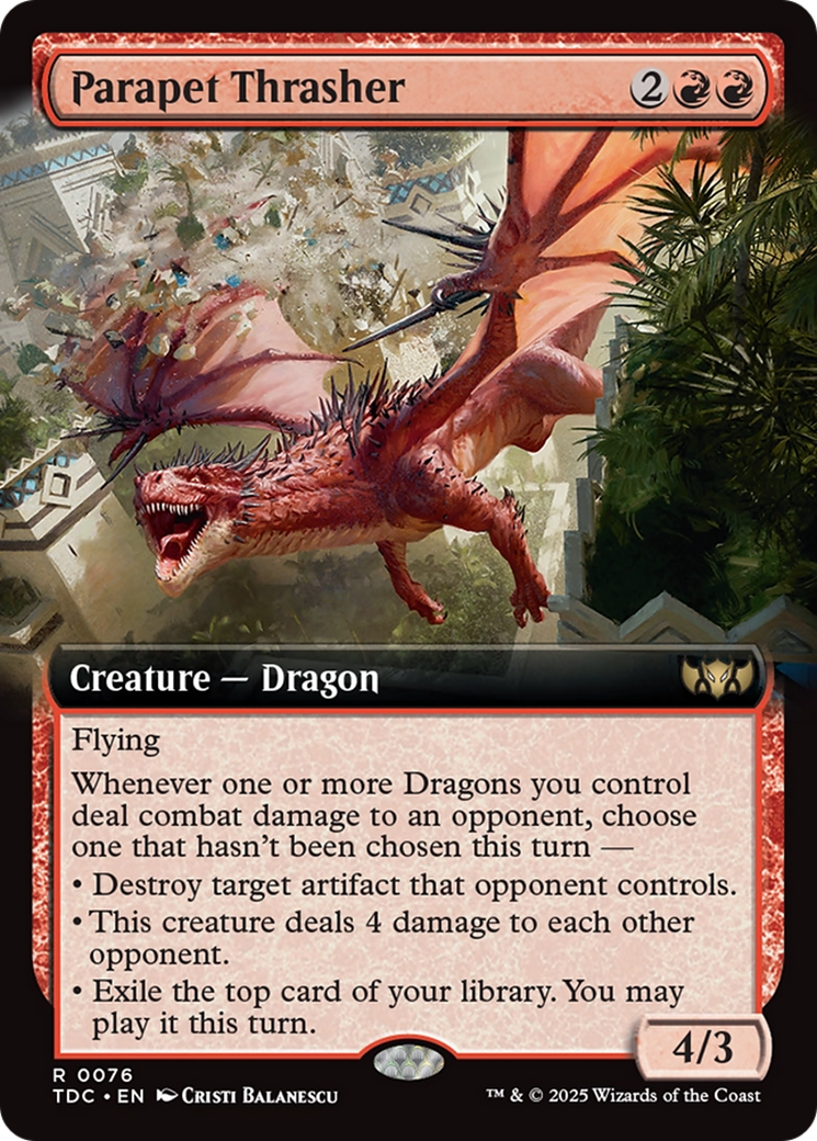 Parapet Thrasher (Extended Art) [Tarkir: Dragonstorm Commander] | Exor Games Summserside