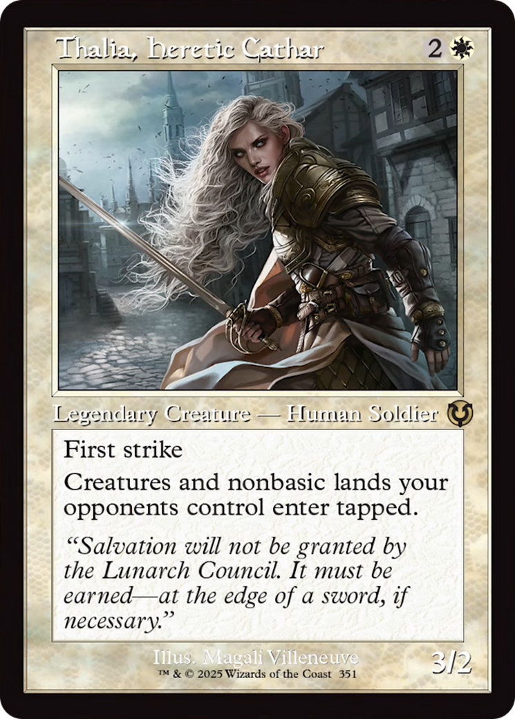 Thalia, Heretic Cathar (Retro Frame) [Innistrad Remastered] | Exor Games Summserside