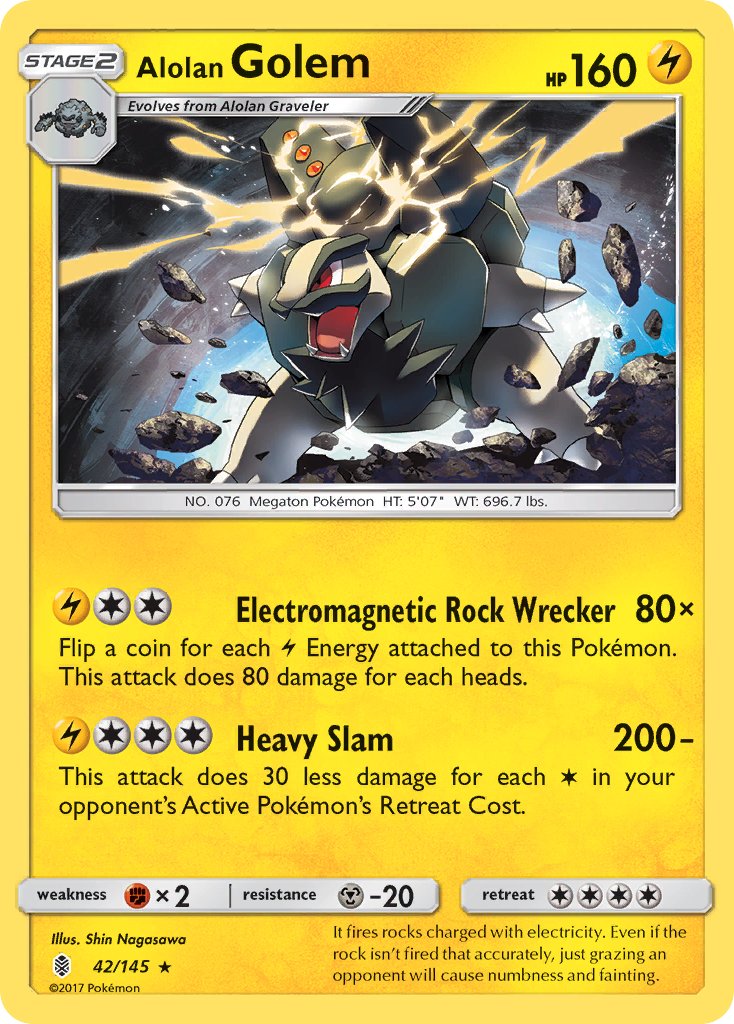 Alolan Golem (42/145) (Cosmos Holo) (Blister Exclusive) [Sun & Moon: Guardians Rising] | Exor Games Summserside