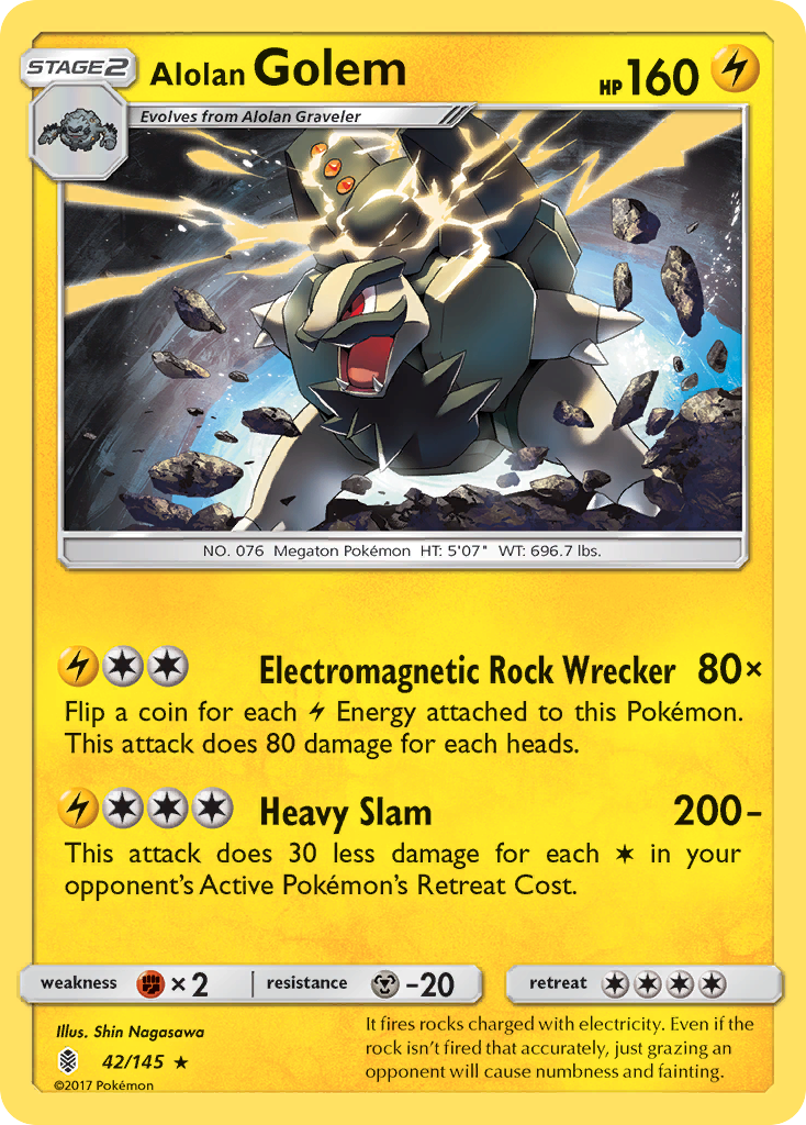 Alolan Golem (42/145) [Sun & Moon: Guardians Rising] | Exor Games Summserside