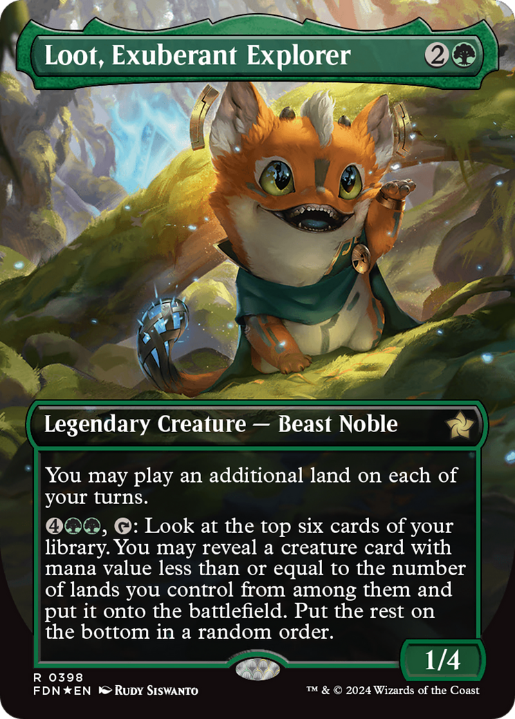 Loot, Exuberant Explorer (Borderless) (Mana Foil) [Foundations] | Exor Games Summserside