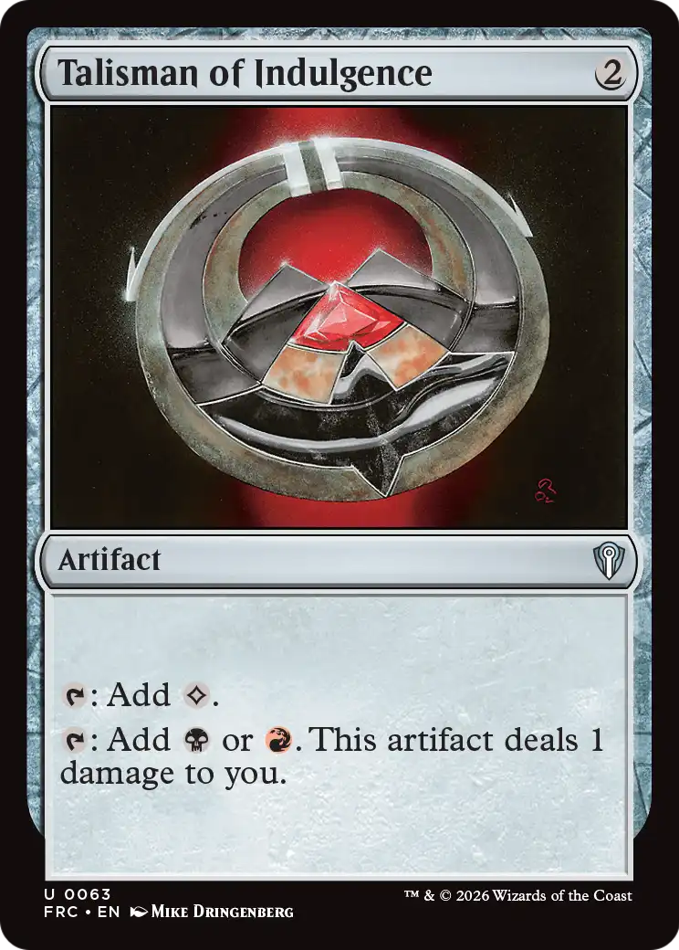 Talisman of Indulgence [Reality Fracture Commander] | Exor Games Summserside