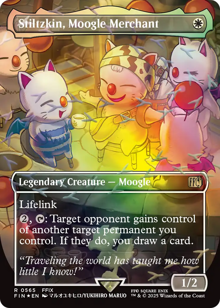Stiltzkin, Moogle Merchant (Borderless) (Chocobo Track Foil) [FINAL FANTASY] | Exor Games Summserside