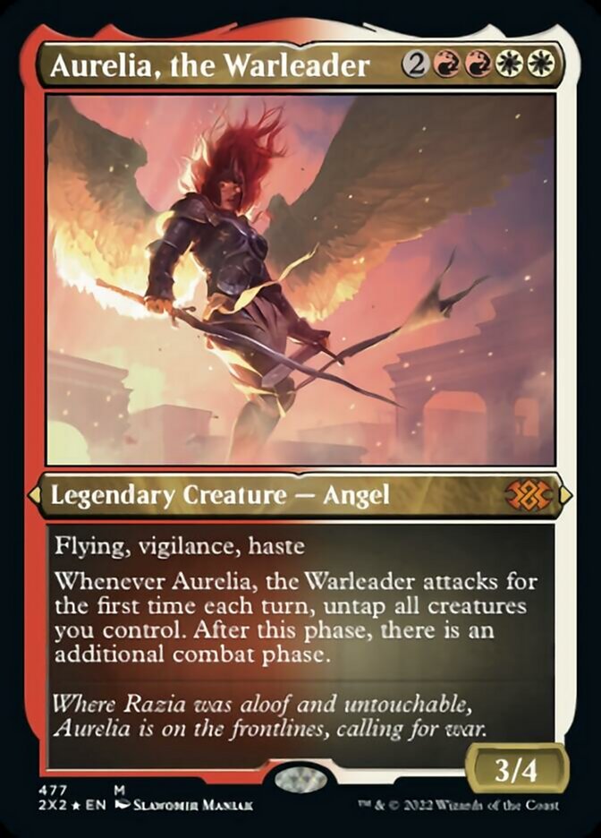 Aurelia, the Warleader (Foil Etched) [Double Masters 2022] | Exor Games Summserside