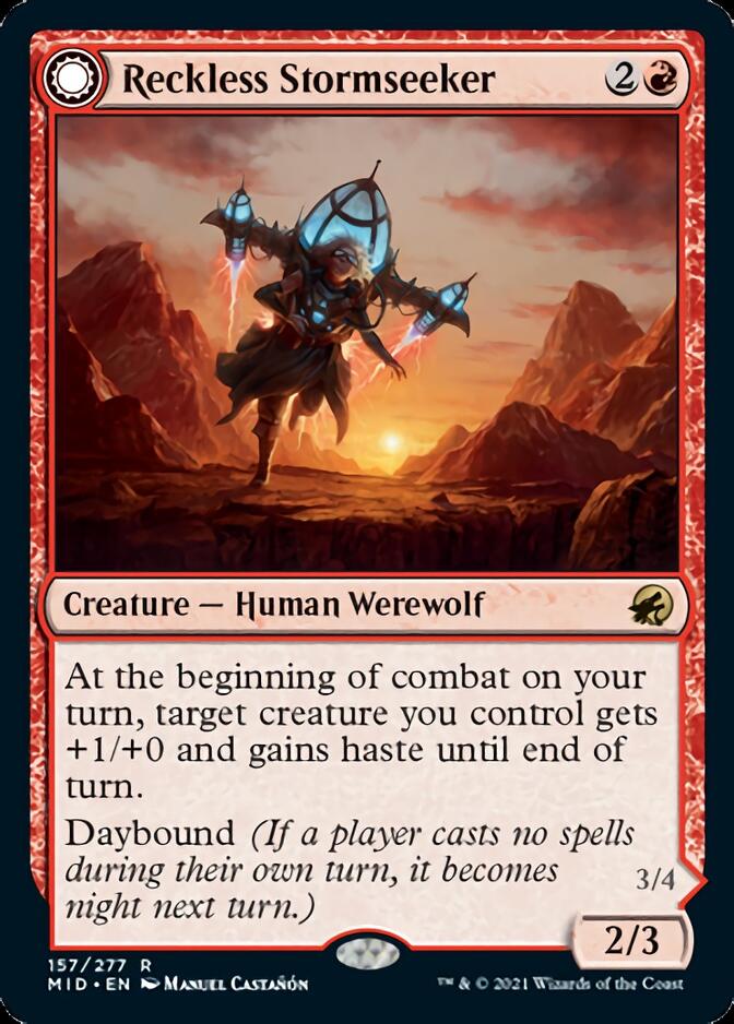 Reckless Stormseeker // Storm-Charged Slasher [Innistrad: Midnight Hunt] | Exor Games Summserside