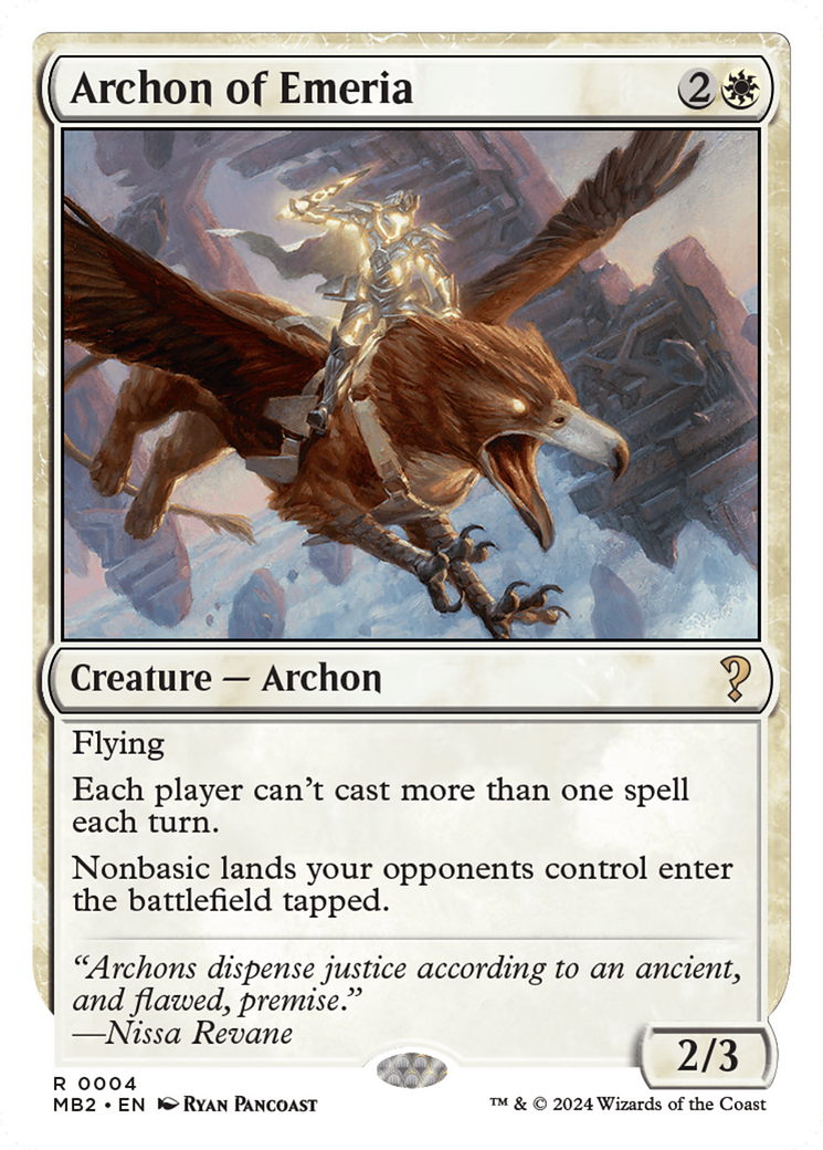 Archon of Emeria (White Border) [Mystery Booster 2] | Exor Games Summserside