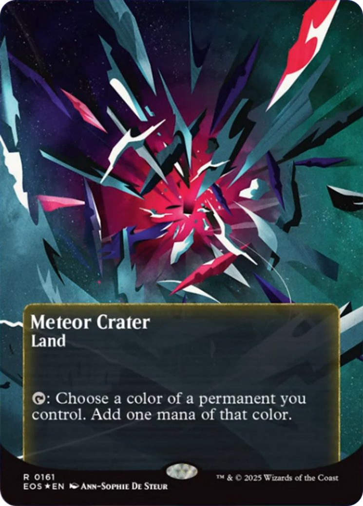 Meteor Crater (0161) (Borderless) (Galaxy Foil) [Edge of Eternities: Stellar Sights] | Exor Games Summserside