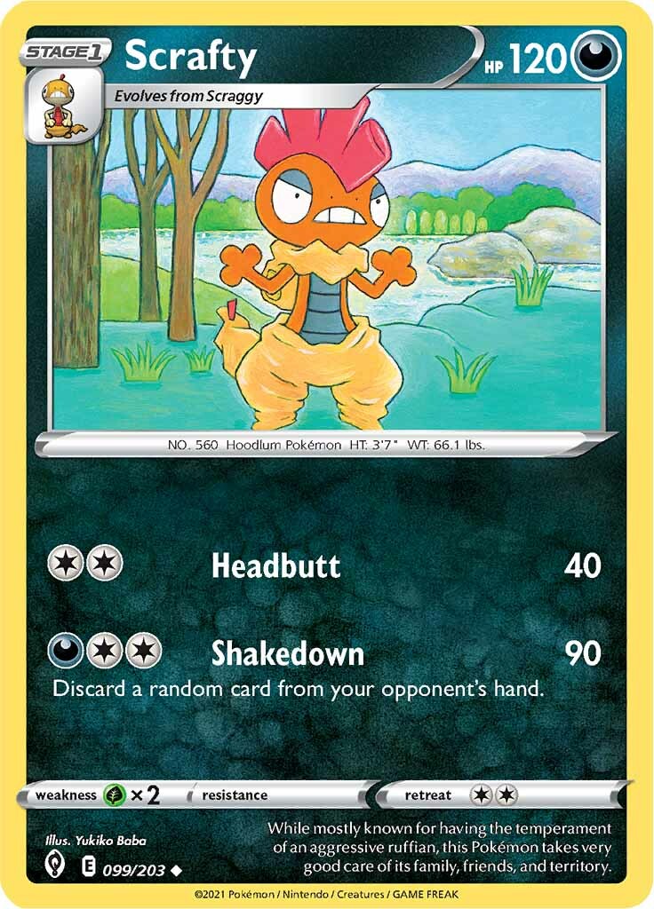 Scrafty (099/203) [Sword & Shield: Evolving Skies] | Exor Games Summserside