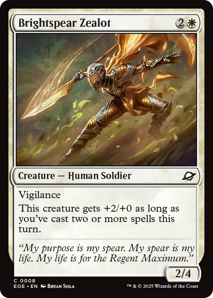 Brightspear Zealot [Edge of Eternities] | Exor Games Summserside