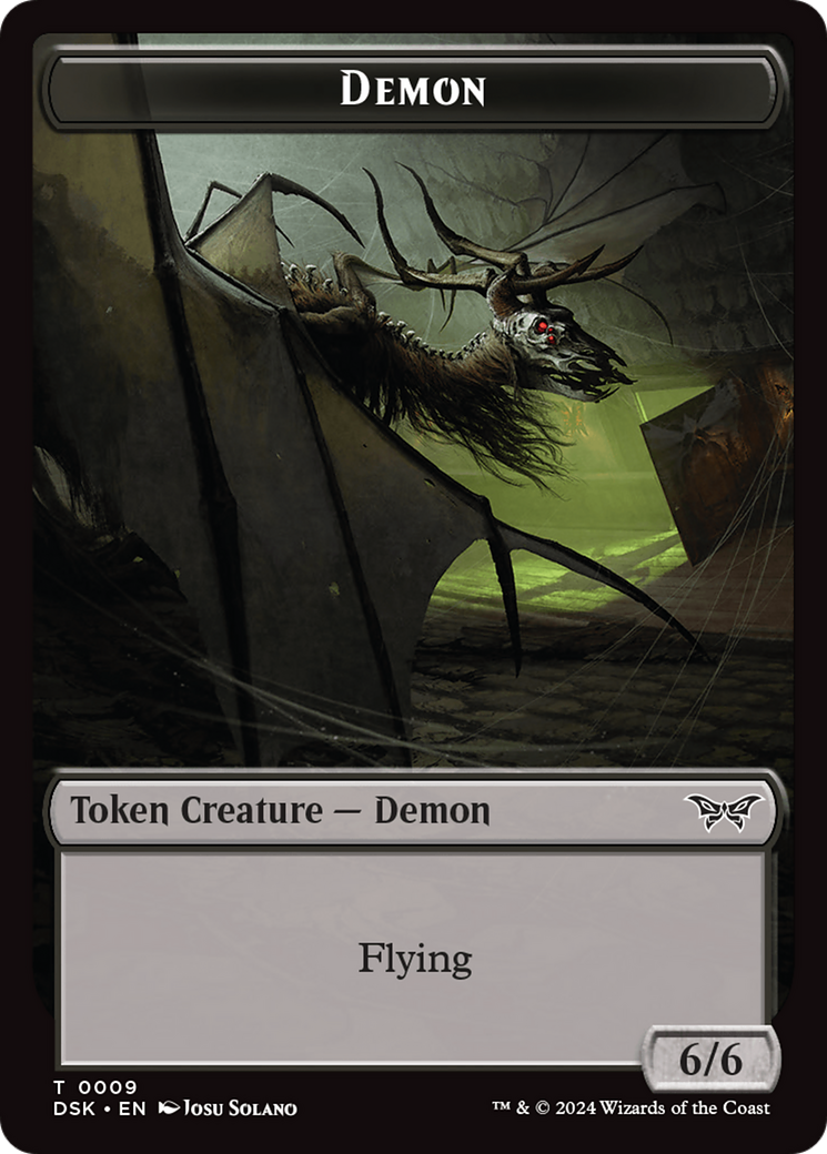 Demon // Manifest Double-Sided Token [Duskmourn: House of Horror Tokens] | Exor Games Summserside