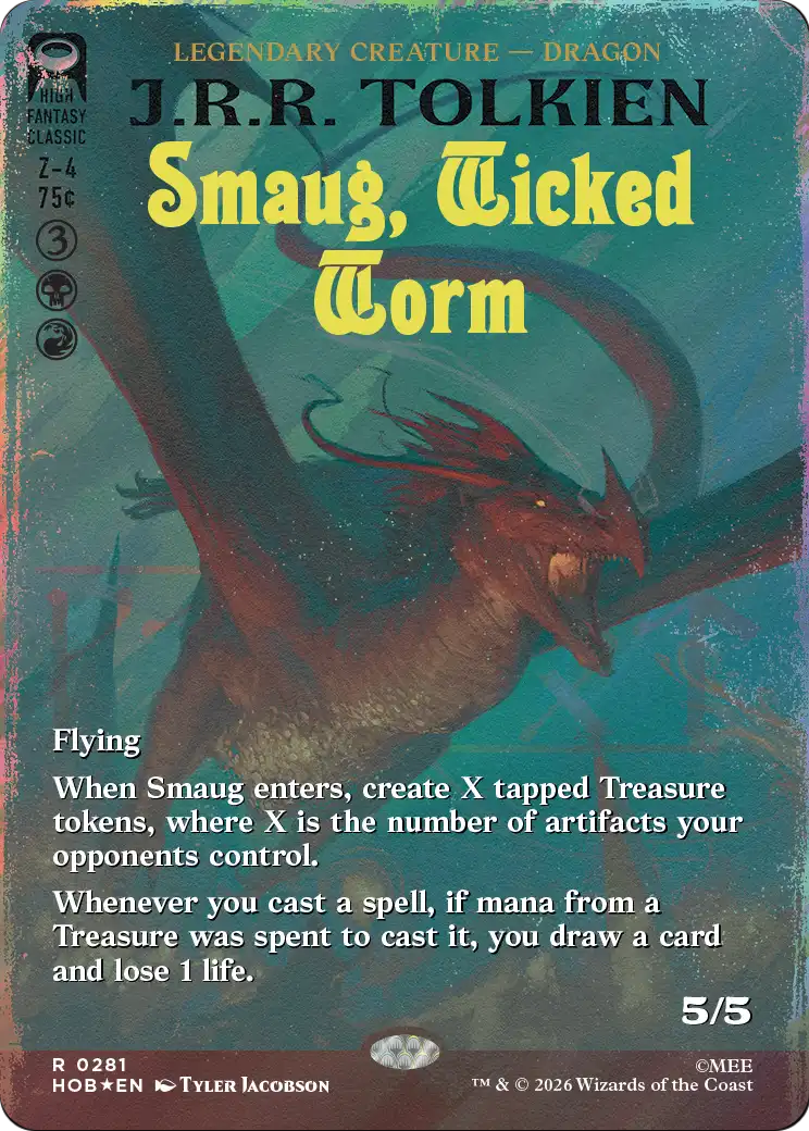 Smaug, Wicked Worm (Borderless) (Surge Foil) [The Hobbit] | Exor Games Summserside