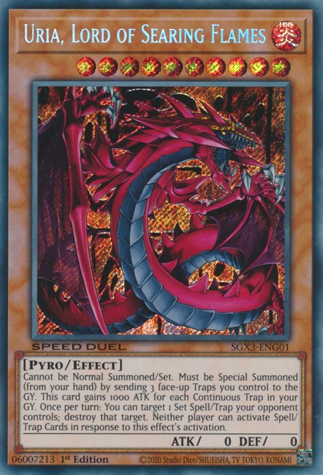 Uria, Lord of Searing Flames [SGX3-ENG01] Secret Rare | Exor Games Summserside